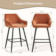 1/2/4X Breakfast Bar Stools Velvet Padded Bar Chairs Seat Kitchen Pub Stool UK