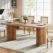 63-Inch Rectangular Dining Table for 4-6, Farmhouse Kitchen Table with Tabletop