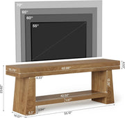 63-Inch Modern Wooden TV Stand with Open Storage Shelf for 55/60/65/70-Inch TVs