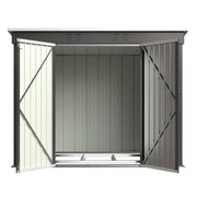 Garden Shed Pent Roof 4X8FT Metal Free Foundation Base Storage House Grey