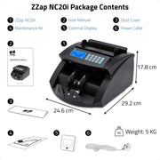 Note Counter Machine Money Currency Banknote Counting Detector Cash Bill ZZap