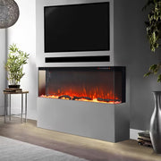50 in Media Electric Fireplace Wall Glass Recessed Inset 3 Sided LED Fire Heater