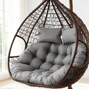 Egg Chair Cushion Double Head Rest Pillow Outdoor Garden Filled Water Resistant