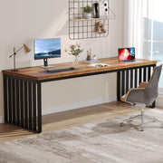 180cm Computer Desk 2 Person Workstation Home Office Study Desk Brown Extra Long