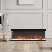 70'' Electric Fireplace 12 LED Color Media Freestand/Inset Fire 3 Side Panoramic