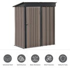 5 X 3FT Metal Garden Shed Outdoor Storage Shed House Box Pent Roof Lockable