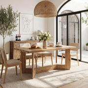 63-Inch Solid Wood Dining Table Modern Rectangular Kitchen Table for 4-6 People