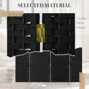 6 Panel Folding Room Divider, Privacy Screen, 240 x 170cm, Black
