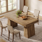 140cm Rectangular Dining Table Farmhouse Wooden Kitchen Table for 4-6 Person