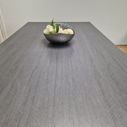 3-Piece Wooden Grey Dining Table Set for 4 People, 2 Grey Benches Dining Set