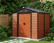 8 x 6FT Garden Shed Double Doors Metal Apex Roof Outdoor Storage House 4 Vents