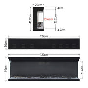 50 in Media Electric Fireplace Wall Glass Recessed Inset 3 Sided LED Fire Heater