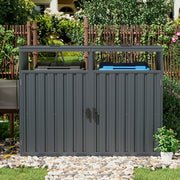 6 5.3ft Metal Bin Shed Triple Wheelie Bin Storage Cover Rubbish Dustbin 2 3 Shed
