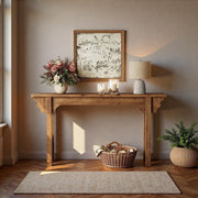 63 Inch Solid Wood Console Table Farmhouse Narrow Sofa Table for Entryway,Foyer