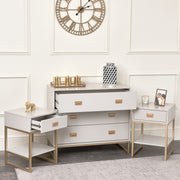 Large 3 Drawer Chest of Drawers and Pair of Bedside Tables bedroom furniture set