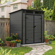 6'x4' 6'x6' Plastic Garden Storage Shed Outdoor Tool Storage House With Floor