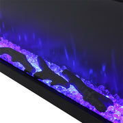 80 inch Electric Fireplace 3 Sided Panoramic Fire Log Standing Insert LED Flames