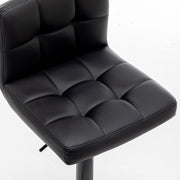 Set of 3 Black Bar Stools, Chicago, Faux Leather, swivel, height adjustable