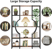 Tribesigns 5-Tier Bookshelf, Freestanding Tall Bookcases Display Shelf Storage