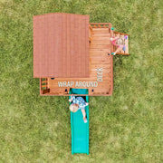 Outdoor Play House With Slide Wooden Garden Playhouse Young Children 3 Years+