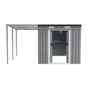 9 X 5.5ft Large Metal Shed Outdoor Garden Tools Storage House with 2 Door Window