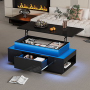 Lift Top Coffee Table !SALE! Black High Gloss LED Storage Drawers Living Room