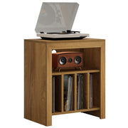 Modern Large Wood Record Player Stand with Vinyl Record Storage for Living Room