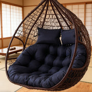 Egg Chair Cushion Double Head Rest Pillow Outdoor Garden Filled Water Resistant