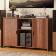 Fluted Vinyl Record Player Stand, 47.2