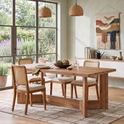 63-Inch Solid Wood Dining Table Modern Rectangular Kitchen Table for 4-6 People
