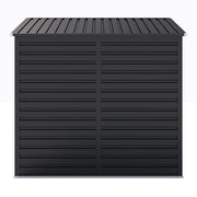 6.3x4.3ft Large Metal Garden Shed Flat Roof Tools Bike Storage House Anthracite