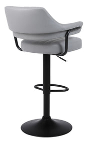 SET OF 2 PLUSH BAR STOOLS, GAS LIFT, BREAKFAST KITCHEN BAR PADDED ARMS & BACK
