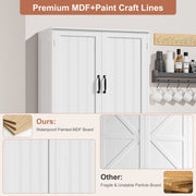 Pantry Cupboard, 180 cm Tall Kitchen Storage Cabinet with 4 Wooden Doors