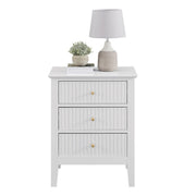 Pair of 3 Drawer Bedside Tables - Hales White Range modern bedroom furniture set