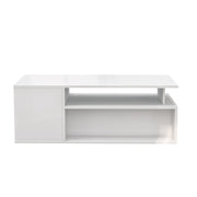 Led High Gloss Coffee Table With 2 Push Latch Open Drawers, Modern Centre Wlavvc