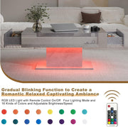 High Gloss LED Coffee Table Cocktail Center Table Modern Living Room Rectangle