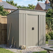 6 x 4FT Metal Garden Shed Galvanised Outdoor Storage Shed with Foundation Kit