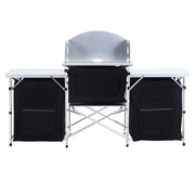Outdoor Camping Kitchen Cupboard Cook Table Folding Storage Unit Shelf w Handbag
