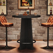 37.4'' Tall Round Bar Table Industrial Wooden Bistro Pub Table for Home Bars