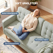 Modern 3 Seater Sofa with Hidden Storage and Rubber Wood Legs