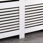 Kensington Radiator Cover Modern Traditional Horizontal Slat Cabinet MDF White