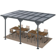 Outdoor Patio Gazebo Pergola, Aluminum Post, 4.35 x 3 m PC Roof