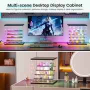 5-Tier Display BOX Cabinet with Glass Doors & RGB Lights for Action Figures