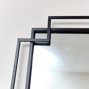 Black Matt Foiled Wall Mirror 94cm x 48cm