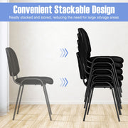 5 Pack Stackable Office Conference Chairs Steel Meeting Room Armless Chairs