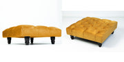 Large Square Footstool Coffee Table Upholstery Fabric Footstools Matching Button