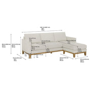 Henredon Murphy Cream Fabric Corner Sofa Reversible Chaise Lounge Coil Cushion