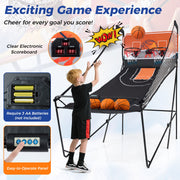 Electronic Dual Shot Arcade Basketball Game w/ 8 Exciting Playing Modes-Black