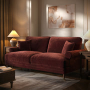 Berry Brown Chenille Feather-Filled 3 Seater Sofa - Payton Heritage PHR001