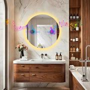 Bluetooth Bathroom LED Mirror Illuminated With Smart Touch Sensor Button Fogless